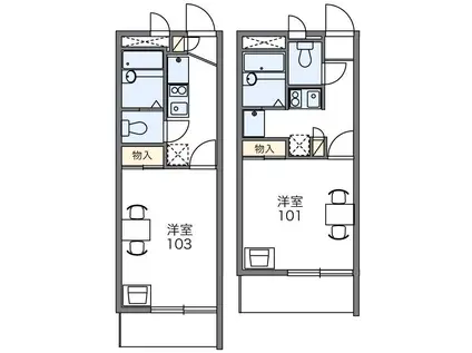 レオパレスZEPHYR(1K/1階)の間取り写真