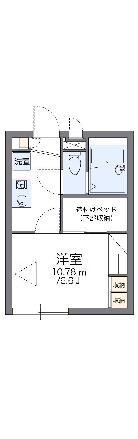 レオパレス杭瀬北新町1(1K/1階)の間取り写真