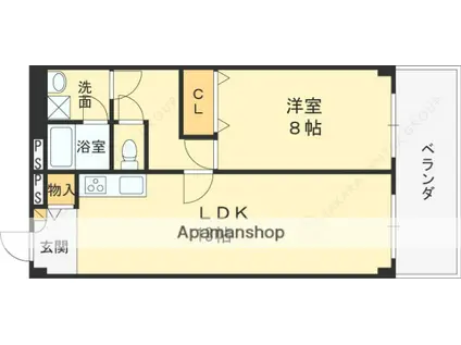 GRANDE浜芦屋町(1LDK/3階)の間取り写真