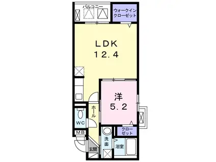エム・ヴィレッジⅡ(1LDK/2階)の間取り写真