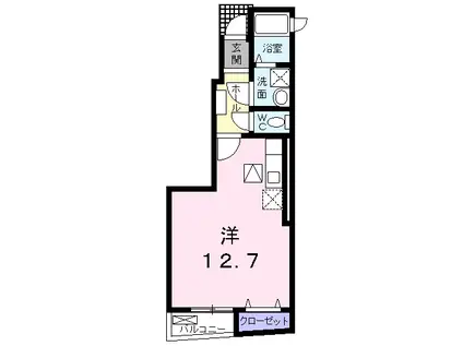 フィオーレ デローベスト(ワンルーム/1階)の間取り写真