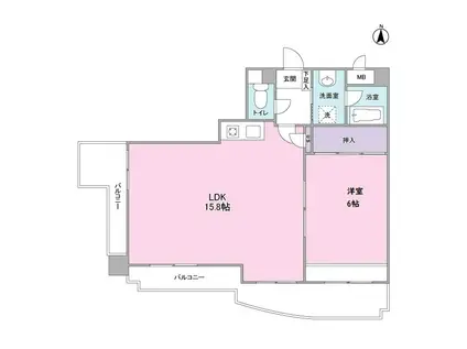 パルステ-ジ武庫之荘(1LDK/6階)の間取り写真