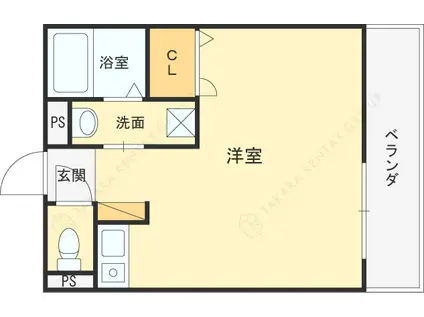 レオーネ(ワンルーム/2階)の間取り写真