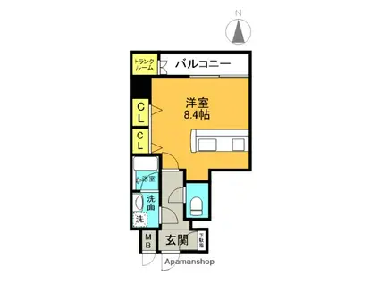 ブランTAT西宮江上町(ワンルーム/7階)の間取り写真