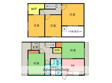 京阪電気鉄道京阪線 香里園駅 徒歩12分 1階建 築61年(5DK)の間取り写真