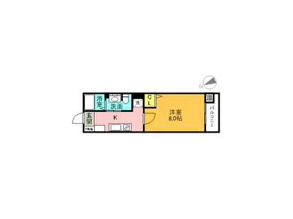 ディアンサス立花(1K/3階)の間取り写真