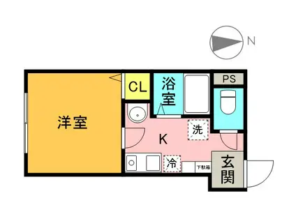 レオーネⅡ(1K/1階)の間取り写真