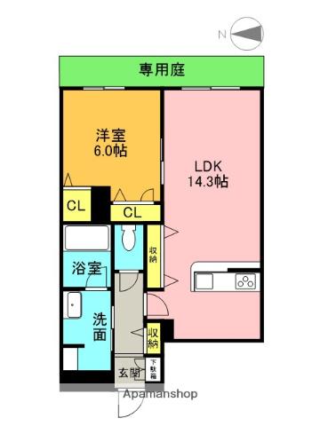 シャーメゾン MV-Ⅷ(1LDK/1階)の間取り写真
