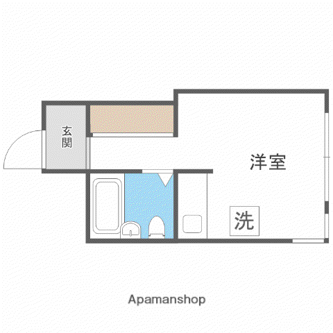 フラッツ塚口(ワンルーム/2階)の間取り写真