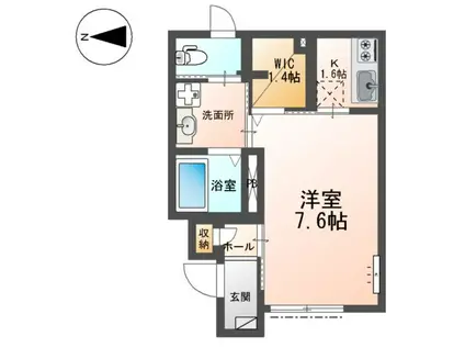 プランドール豊町(1K/1階)の間取り写真