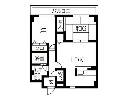 ヴィラ大鹿(2LDK/2階)の間取り写真