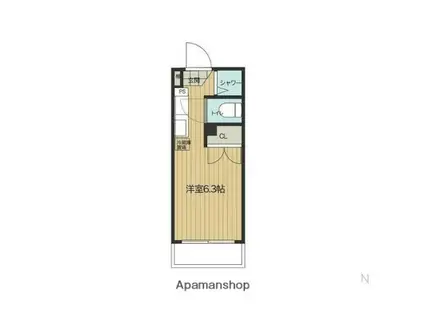 CASALIEN(ワンルーム/2階)の間取り写真
