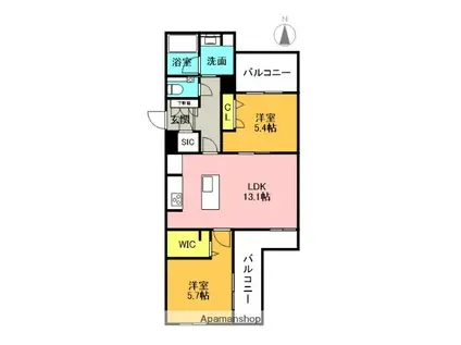 BLOOMⅢ(2LDK/4階)の間取り写真