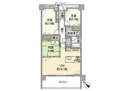 ワコーレ伊丹安堂寺レジデンス(3LDK/6階)の間取り写真