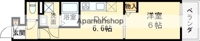 クレアール塚口Ⅰ(1DK/3階)の間取り写真