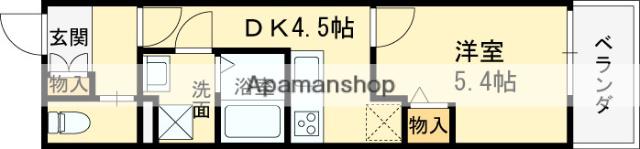 クレアール塚口Ⅰ(1DK/3階)の間取り写真