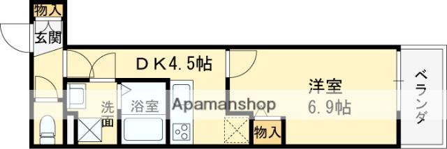 クレアール塚口Ⅰ(1DK/3階)の間取り写真