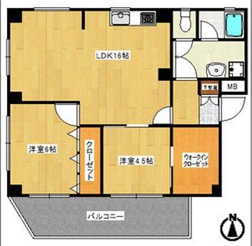 IDCパークハイム(2LDK/1階)の間取り写真