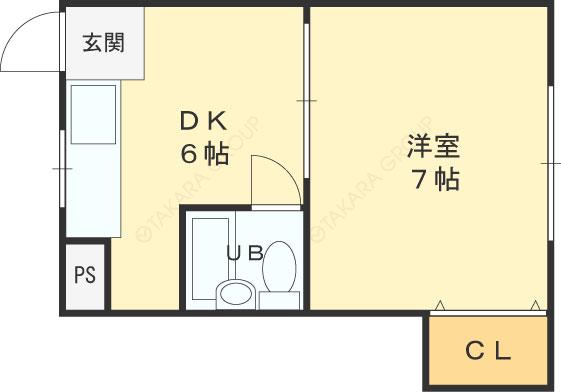 NEW高井田マンション(1DK/3階)の間取り写真