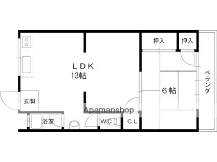 マンションロシエ(1LDK/3階)の間取り写真