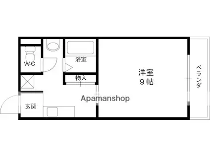 フルール(1K/3階)の間取り写真