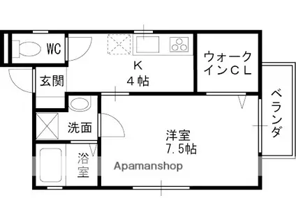 エクセレンス(1K/2階)の間取り写真