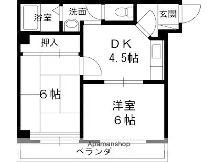 江上イエム(2K/3階)の間取り写真