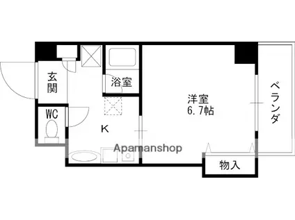 ファインキャッスル城ヶ堀(1K/4階)の間取り写真