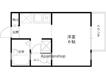 メゾン甲子園(1K/1階)の間取り写真