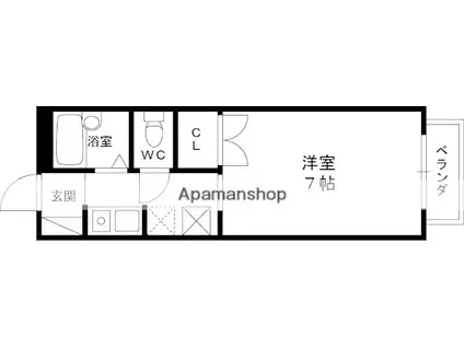 ルフロン甲子園(1K/1階)の間取り写真