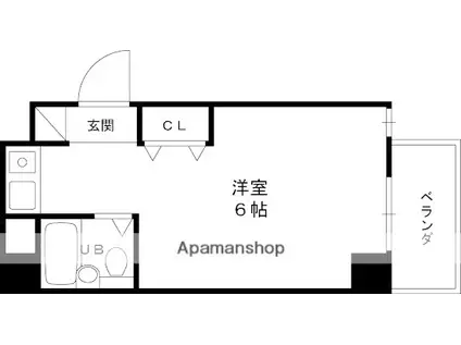 メゾンモナムール(ワンルーム/3階)の間取り写真