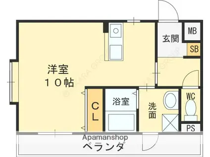 葵マンション(ワンルーム/1階)の間取り写真