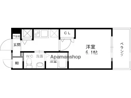 エスリード西宮北口第2(1K/3階)の間取り写真