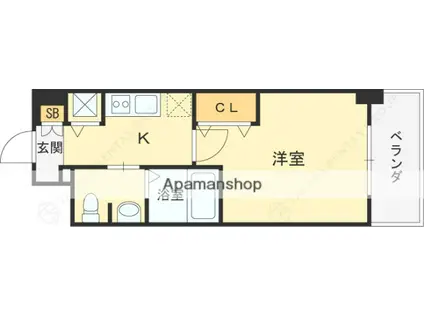 エスリード西宮北口第2(1K/3階)の間取り写真