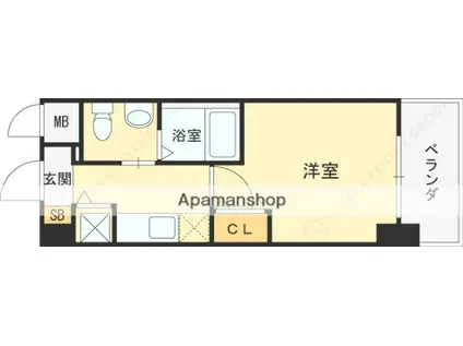 エスリード西宮北口第2(1K/4階)の間取り写真