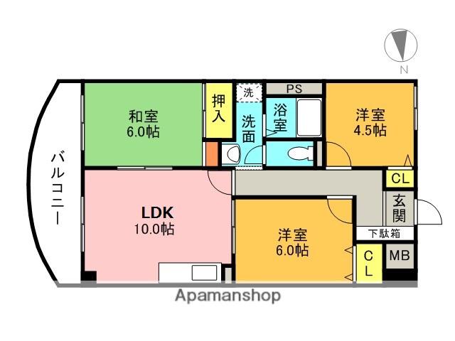 ツインアルカディア(3LDK/1階)の間取り写真
