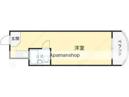 サンビオーズ苦楽園Ⅰ(ワンルーム/4階)の間取り写真