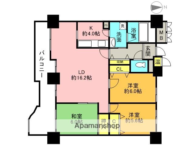 ラピタス31西宮(3LDK/17階)の間取り写真