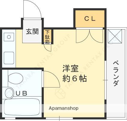 MSCOURT西宮仁川(ワンルーム/3階)の間取り写真
