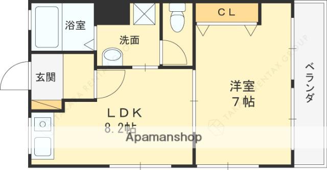 ハイツ77(1LDK/2階)の間取り写真