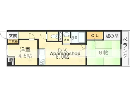 KGサウスマンション(2DK/3階)の間取り写真