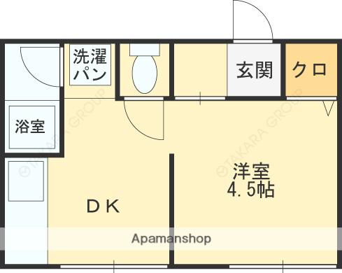 阪口マンション(1DK/2階)の間取り写真