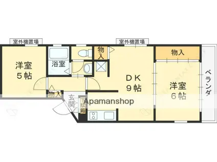 昭南館2(2DK/2階)の間取り写真