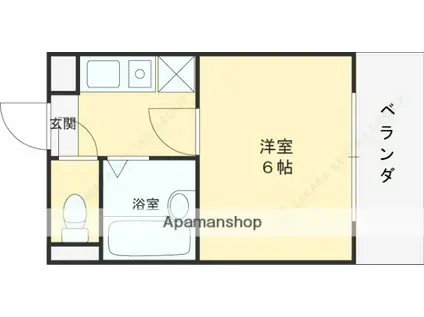 ルミエール稲野(1K/4階)の間取り写真