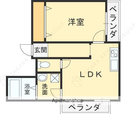 SENSE BLD・今津駅前(1LDK/9階)の間取り写真