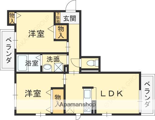 SHAMAISON EMINENCE 2(2LDK/1階)の間取り写真