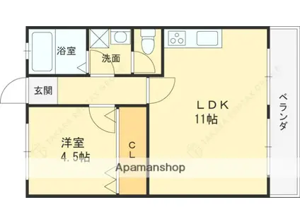 パークハイツ(2LDK/1階)の間取り写真