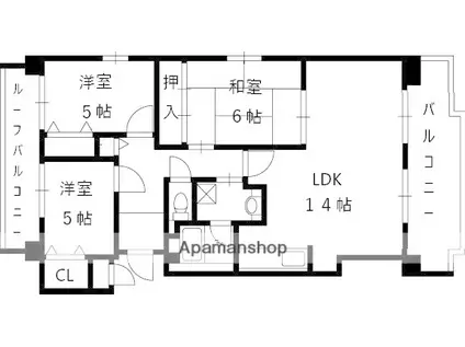 ジュエルコート甲子園口(3LDK/2階)の間取り写真