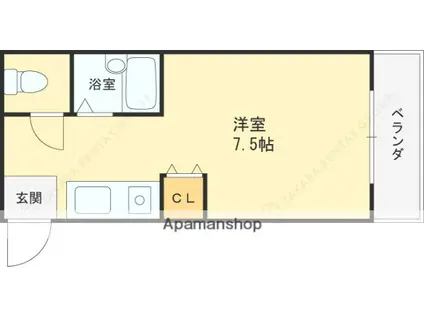 アーネスト坂田(ワンルーム/3階)の間取り写真