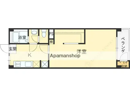 エスペランスモンド(1K/4階)の間取り写真